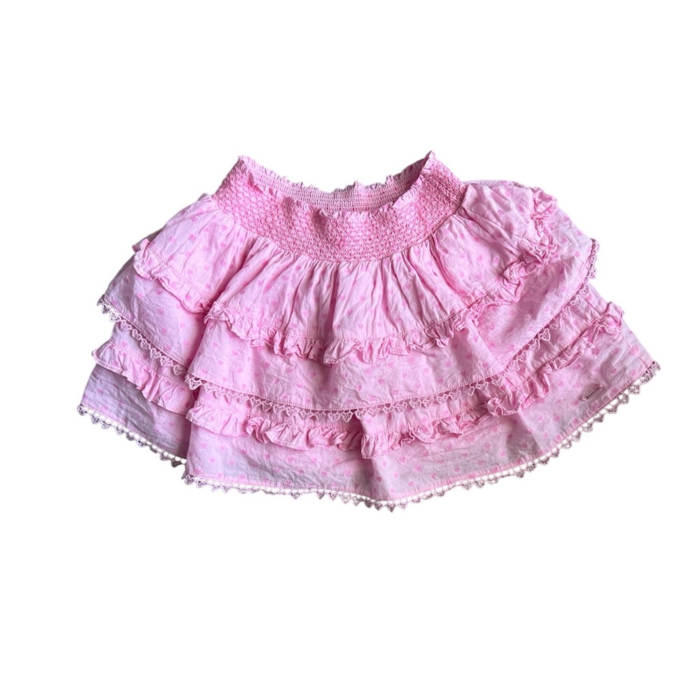 American Girl Love Shack Fancy Pink Ruffled A-Line Skirt 7/8 small
